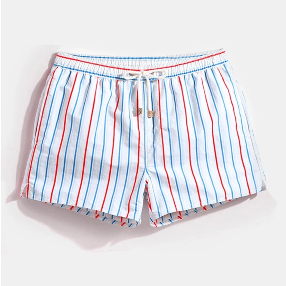 stripey swim shorts 🇺🇸